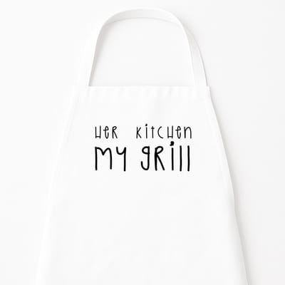 BBQ Keukenschort "Her Kitchen, My Grill" | Cadeau voor Hem Kerst & Sinterklaas