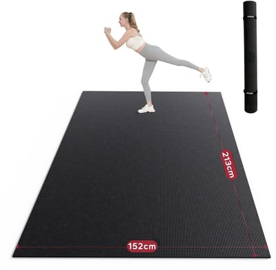 Dailygoods- Yogamat Extra Groot - Antislip Sportmat - Fitnessmat - 183x122cm - 0,8cm Dik - Hoge Dichtheid PVC - Dubbelzijdig Ontwerp