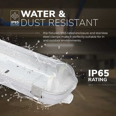 HOFTRONIC LED TL armatuur 150 cm dubbel - Koppelbaar - Geschikt voor T8 (G13) buizen - IP65 - T8 Fitting G13 - RVS clips
