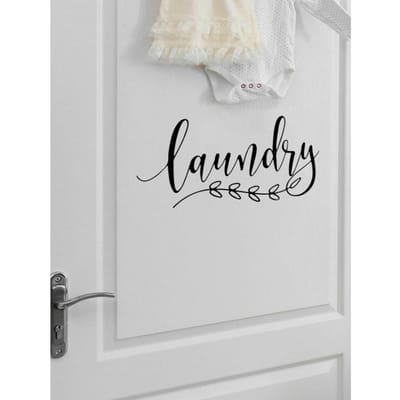 1 stuks Waskamer Deur Signaal Sticker, Verwijderbare Muurstickers Waskamer Decoratie, Stickers, Muursticker, Vinyl Sticker Voor Huisdecoratie Stickers one-size zwart