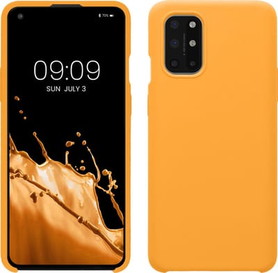 kwmobile telefoonhoesje geschikt voor OnePlus 8T - Hoesje met siliconen coating - Smartphone case in fruitig oranje