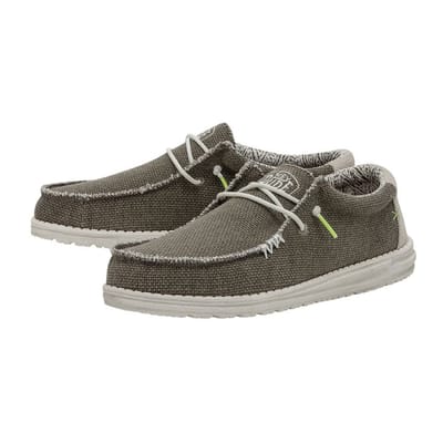HEYDUDE Wally Braided Instappers groen Canvas - Maat 47