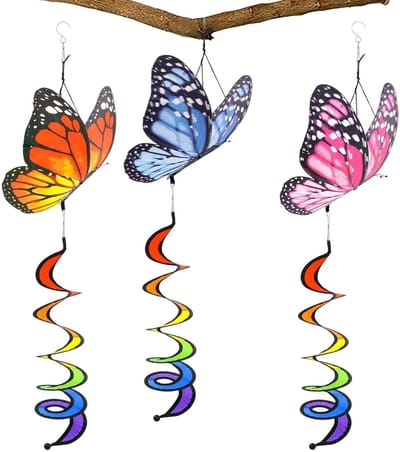 Tuin Windspinners Decoratie - Draaiende Spiraal - Buitenruimte Verfraaien - 360 Graden Draaihaak - 3 Stuks - Multicolor