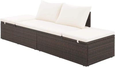 Tuinbed - Ligstoel buiten - Ontspannen in de tuin - Verstelbare zijden - 195 x 60 cm - Bruin
