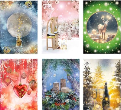 Kerstkaarten - set van 6 Artige kerstkaarten- met goudfolie - stijlvolle kerstkaarten - chique kerstkaarten - geen tekst - Artige