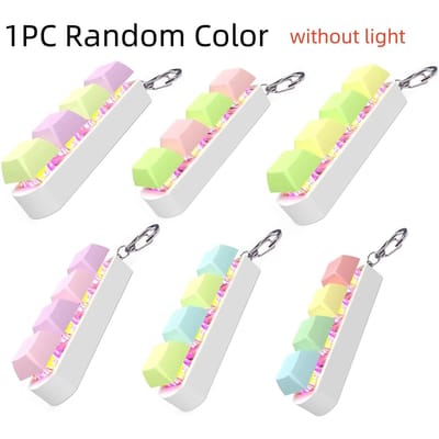 Jouet Fidget Clavier avec Lumière LED - Interrupteur Silencieux & Bruyant Interchangeable Porte-clés Jouet Sensoriel pour Soulager l'Anxiété, le Stress, l'Autisme & le TDAH