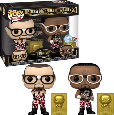 FUNKO POP: WWE: HALL OF FAME - The DUDLEY BOYZ: Bubba Ray & D-Von RED CAMO 2PK Special Edition