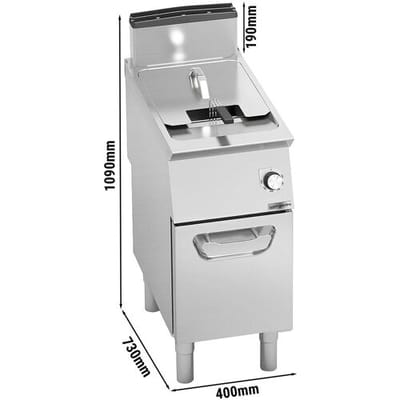 GGM Gastro Gas Fritteuse - 18 Liter - 14 kW Zilver