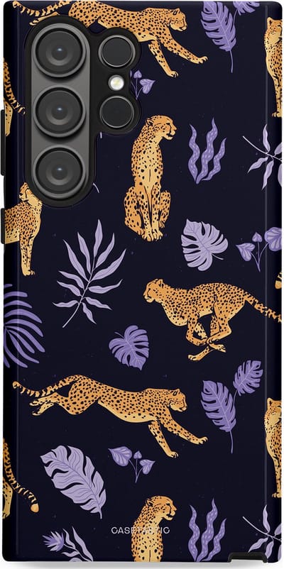 Casetastic Hoesje Geschikt voor Samsung S23 Ultra - Stijlvolle Beschermende Duo-layer Case - Cheetah charisma
