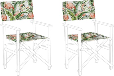 CINE - Ligstoel doek set van 2 - Groen Flamingo - Polyester