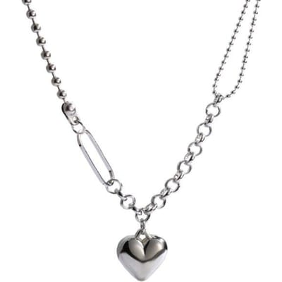 Nieuwe Titanium Stalen Liefde Ketting Vrouwelijk Niche Ontwerp Gevoel Trend Mode Sleutelbeenketting white