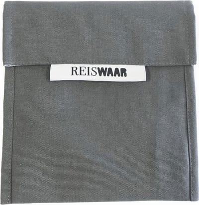 ReisWAAR - Herbruikbare boterhamzakje XL - Grijs