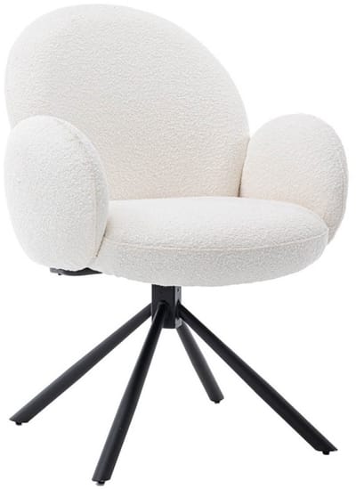 Tower Living Eetkamerstoel Imola - Wit Stof - 66x66x91cm