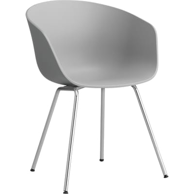 HAY About a Chair AAC 26 - Standaard glijders kunststof - Verchroomd staal - concrete grey 2.0