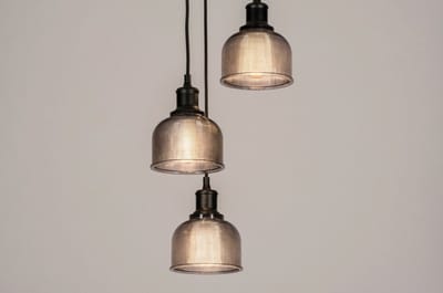 Lumidora Hanglamp 73856 - MYSTIC - 3 Lichts - E27 - Zwart - Grijs - Metaal - ⌀ 30 cm