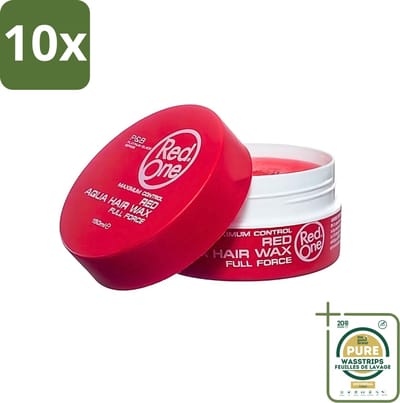 10 x Red One - Haarwax - Red - Aqua Hair Wax - Voor Stevige Styling & Glanzend Resultaat - 150 ml - Grootverpakking - Haarwax - Stevige Styling - Glanzend Haar - Textuur - Definitie