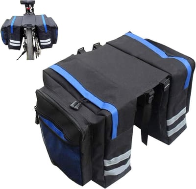 Famanu - Fietstas, bagagedrager, 30 l, dubbele fietstas, waterdicht, bagagetas, blauw