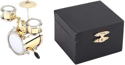 Mini Drum Ornament - Muziekinstrument Replica - Cadeau Geven - Realistisch Detail - 10x10x10 mm - Messing