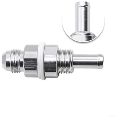 Dailygoods- Brandstofmontage 6AN Mannelijke Flare - 5/16 Slang Barb - Aluminium Bouw - Inclusief Fitting en Schotmoer - Geschikt voor Brandstoftanks - Lekafdichting bij Fittingen - Brandstoffitting