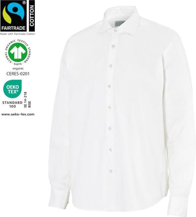 Cottover SHIRT TWILL COMFORT MAN - GOTS GECERTIFICEERD 141038 - Wit - 36