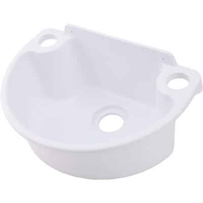 Lavabo Mural Gain de Place Suspendu au Mur Lavabo en Plastique avec Bouchon d'Égouttoir Tuyau d'Évacuation pour Jardin Extérieur Légumes blanc