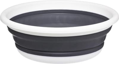 5Five Afwasteil/afwasbak opvouwbaar - wit/grijs - rond - 37,5 x 14 cm - 8 liter - kunststof - Afwassen
