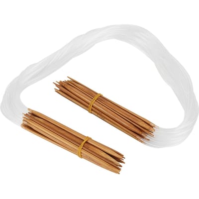 Dubbele ronde bamboebreinaald, maten 0,2-1 cm, met transparante buis