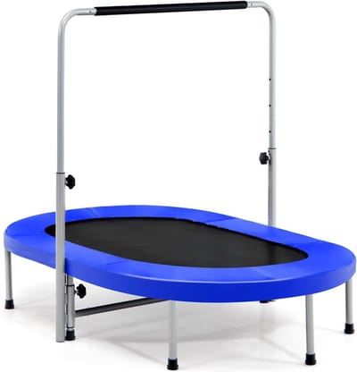 Fitnesstrampoline - Rebounder trainer - Thuis sporten - Voor 2 personen - 152 cm - Blauw