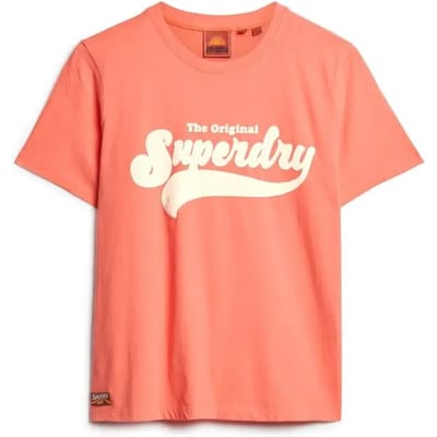 Superdry - Retro Flock T-shirt met relaxte pasvorm - Dames - T-shirts