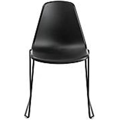 Topstar T2020 kuipstoel, sledeonderstel, ergonomische zitschaal, stapelbaar tot 4 stuks, zithoogte 450 mm, set van 2, zonder armleggers, zwart/zwart