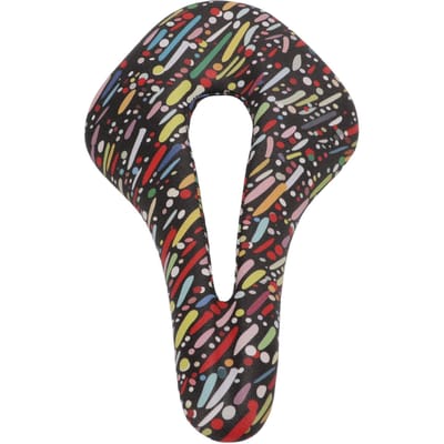 Selle en Cuir Souple pour Vélo Double Rail Tube de Selle VTT Coussin de Selle Creux pour CyclismeNoir noir