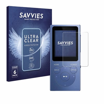 Savvies - Screenprotector voor Sony Walkman NW-E394 - Folie Beschermfolie transparant 6 Stuks