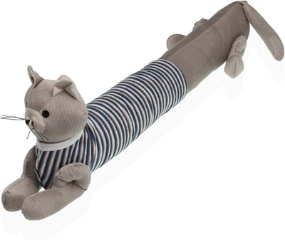Deurstopper - Kattenvorm - Deuren Openhouden - Zandgevuld Stabiliteit - 73 cm Lengte - Grijs