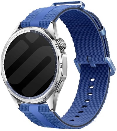 Strap-it Sportief siliconen bandje geschikt voor Huawei Watch GT 6 - 41mm / GT 5 Pro - 41mm / GT 5 - 42mm / GT 4 - 41mm / Fossil Gen 6, 5e - 42mm / Charter HR / Q Venture Gen 4-3 / Xiaomi Watch S4 - 41mm / Withings ScanWatch 2, 1 & Light - Blauw