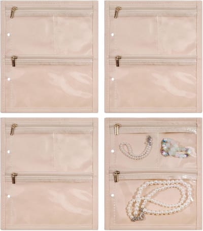 Reissieradenzakjes 4 stuks - Opbergtas Organizer - Sieraden Meenemen - Transparante Ramen - 20 cm breed - Doorzichtig