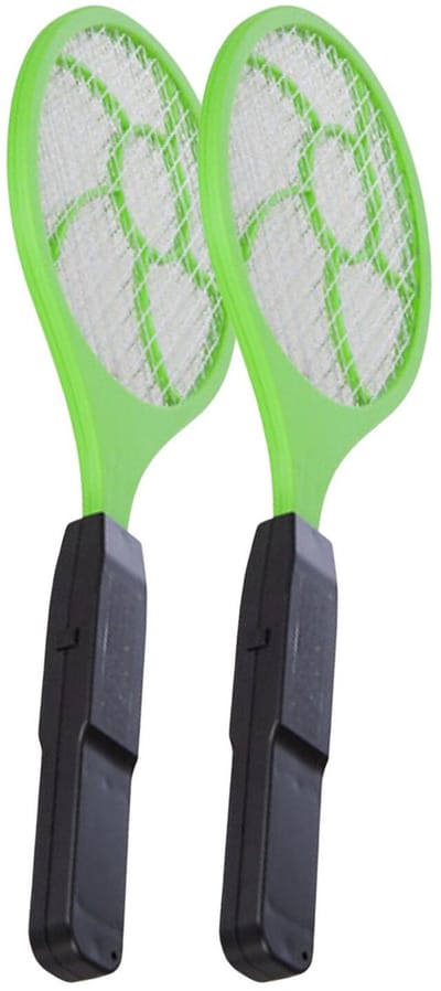 Atmosphera Elektrische vliegenmepper - 2x - groen - op batterijen - L44 cm