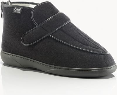 BORT BASIC – VERBANDSCHOENEN / VERBANDPANTOFFELS VOOR DAMES EN HEREN „COMFORT“ MET RITS EN KLITTENBANDSLUITING - WASBAAR – MAAT: 36 – KLEUR: ZWART