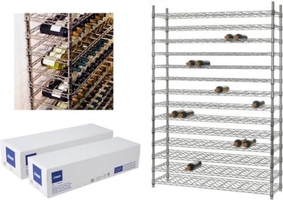 Wijnopslagrek 14 niveaus - 168 flessen verchroomd - 1220x360x h1820 mm