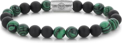 Rebel&Rose armband - Matt Malachite Twist - 8mm Groen Zwart
