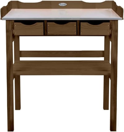 Esschert - Design - Oppottafel - met - lades - bruin