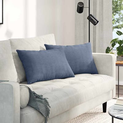 vidaXL - Zitkussens - 2 - pcs - Blauw - 60 - x - 40 - cm - Corduroy - stof