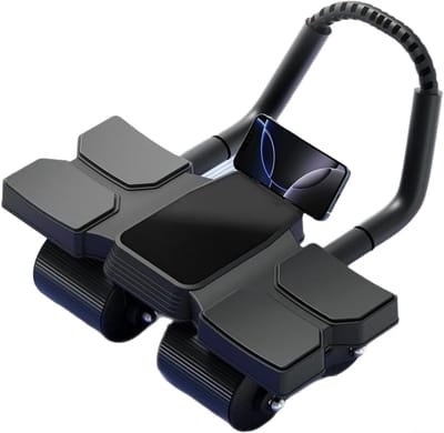 Ab Wielroller - Buikspierwiel Core Trainer - Buikspieren Trainen - Automatische Rebound - 250 mm Breed - Zwart