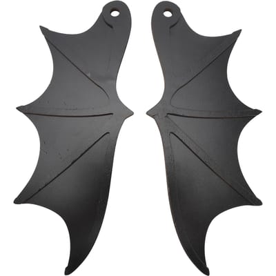 1 Paar Vleermuisvleugel Decoratie Houten Grappige Decoratieve Vleermuisvleugels voor Auto Kentekenplaat Muur Feest gray