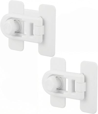 Veiligheidslock voor Kinderen - Kastbeveiliging, Ladebeveiliging en Koelkastbeveiliging voor Kinderen (Wit, 7 x 5.8 cm) - Bescherming tegen Ongevallen en Veiligheid in Huis