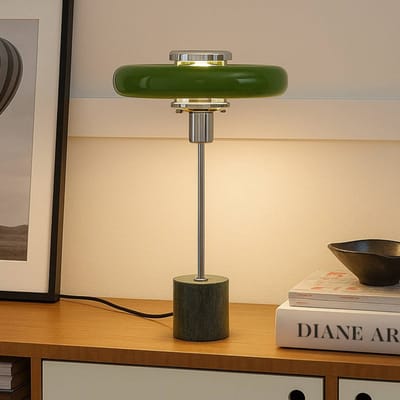 Lindby - Tafellamp - 1licht - Metaal, marmer - H: 46 cm - E14 - groen