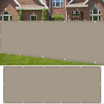 Balkon Privacyscherm 100 x 1000 cm Waterdichte Rechthoek Hek Privacyscherm Cover met Gratis Touw Voor Terras, Balkon, Taupe