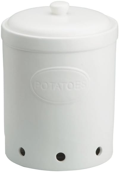 Bia steengoed voorraadpot voorraadbus mat voor aardappelen wit 23 x 32 cm Matte white Stone storagejar for Potatoes