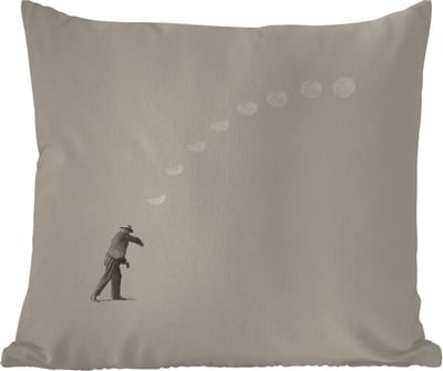 Buitenkussen - Vintage - Maan - Man - 45x45 cm - Weerbestendig