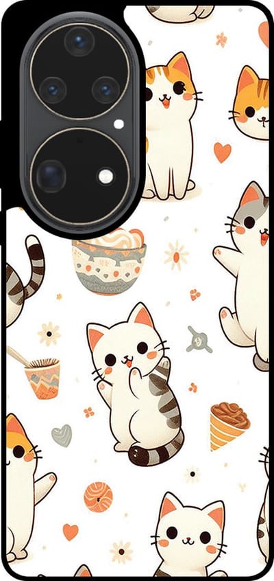 Smartphonica Telefoonhoesje Geschikt voor Huawei P50 Pro met katten opdruk - TPU backcover case cat design geschikt voor Huawei P50 Pro