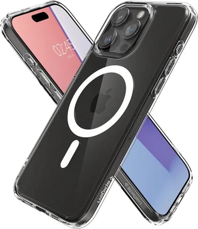 Geschikt voor Spigen Apple iPhone 15 Pro Ultra Hybrid Geschikt voor Mag Hoesje - Wit